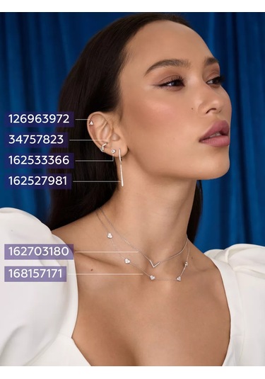 Miestilo 925 Ayar Gümüş Kulak Kıkırdağı Pirsingle 126963972 Beyaz