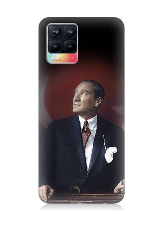 Realme 8 Uyumlu Mustafa Kemal Atatürk Desenli Silikon Kılıf