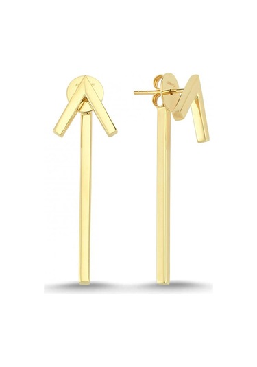 14 Ayar Sarı Altın Taşsız Küpe