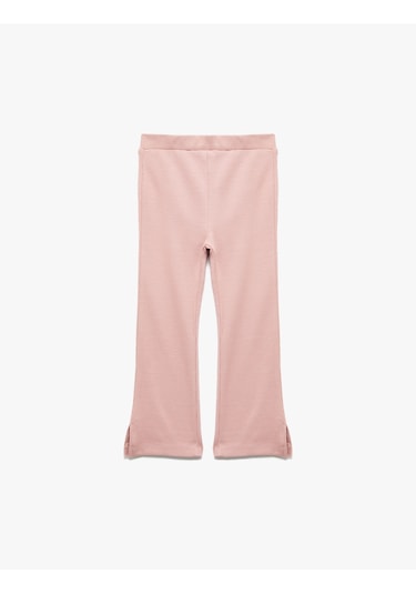 Koton Beli Lastikli Kaşkorse Yırtmaç Detaylı İspanyol Paça Tayt Pembe 6wmg40066ak Gül