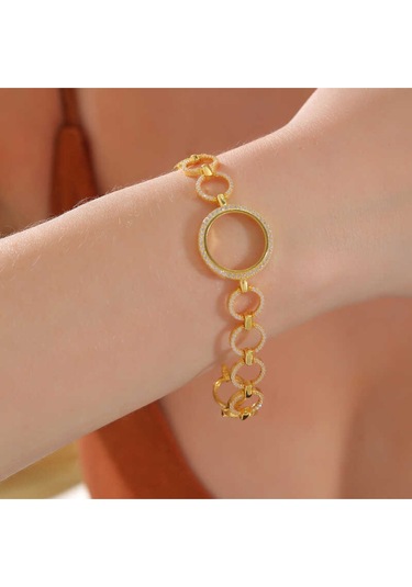 Casera's Gümüş Çeyrek Takılabilen Altın Kaplama Kadın Bileklik Csr2185318 Gümüş