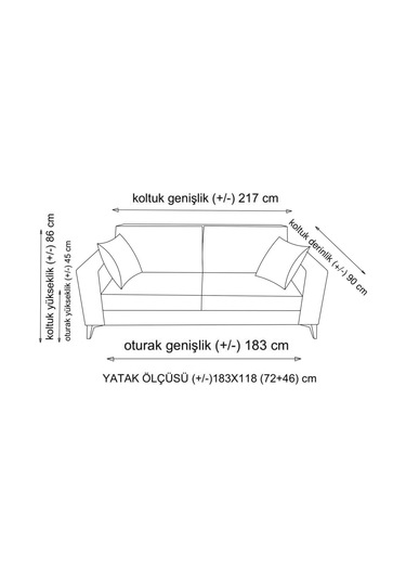 Kristal 3'lü Koltuk Koyu Gri