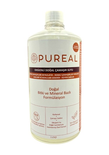 Pureal Oksijenli Doğal Çamaşır Suyu 1 Lt Tekli