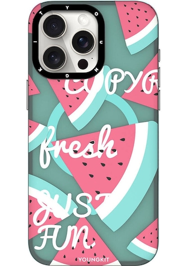İphone 14 Pro Max Uyumlu Kılıf Magsafe Şarj Özellikli Youngkit Fruity Flavour Serisi Turkuaz