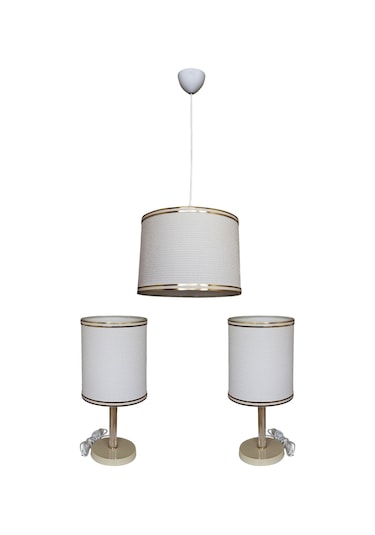 Rüya Yatak Odası Avize. Abajur Seti Beyaz