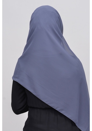 Altobeh Zarif Taşlı Drapeli Hazır Pratik Şifon Kadın Tesettür Şal - Gümüş