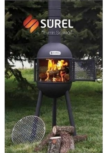 Sürel Çok Amaçlı Döküm Bahçe Şöminesi Teras Sobası Barbekü - Kırm