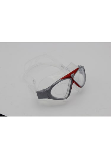 Yetişkin Yüzücü Deniz Gözlüğü Buğulanma Yapmaz Anti Fog Gri - Kırmızı