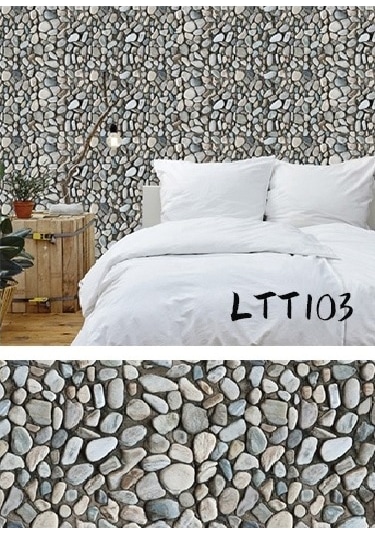 Kenpazar Çakıl Taşı Desenli Yapışkanlı Kaplama Kağıdı Büyük Boy 3 Metre