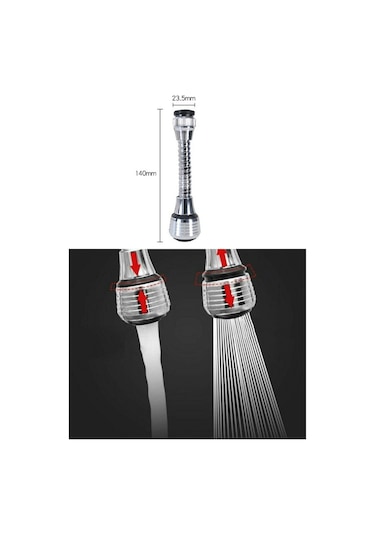 Yayke 360 Derece Döner Musluk Filtresi Tasarruflu Su Musluk Krom