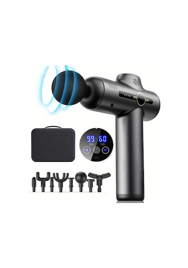 Challenger Yeşil Kutu İle 99 Dişli Masaj Tabancası Fasya Kas Gevşetme Yüksek Frekanslı Elektrikli Masaj Aleti 8 Başlık Yeşil