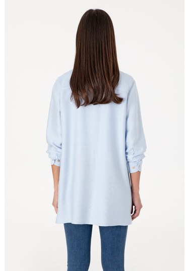 U.s. Polo Assn. Kadın Açık Mavi Gömlek Tunik Dokuma 50306411-vr003 Acık Mavı
