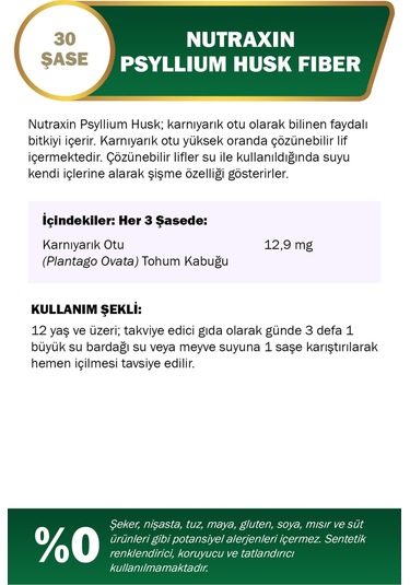 Nutraxin Psyllium Husk Fiber 30  Saşe