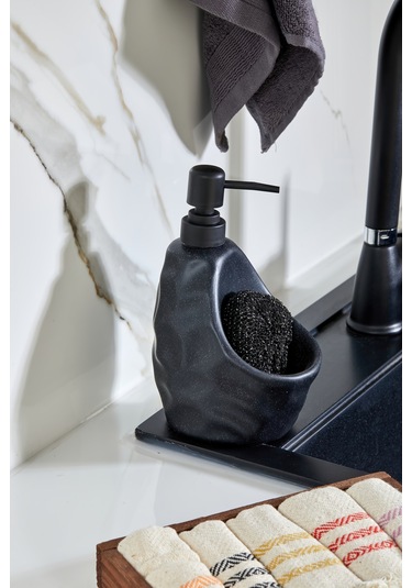 Cooker 180 Ml Seramik Süngerlikli Sıvı Sabunluk Ckr3558 Siyah