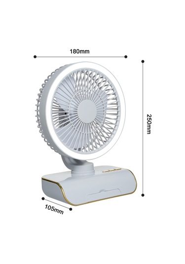 Hallow-4000mah Masaüstü Çok Fonksiyonlu Usb Şarj Edilebilir Vantilatör L6547gy-2