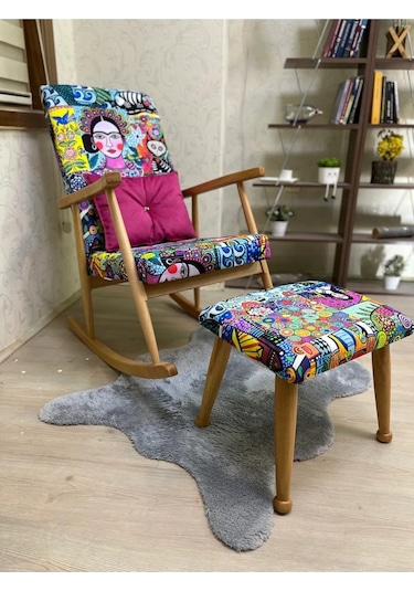 Trend Naturel Diego Ahşap Ayak Uzatma Pufu Makyaj Koltuğu Bench Tabure