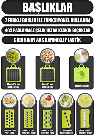 Tilbe Home Vegetable Chopper Küp Rende Hazneli Sebze Doğrayıcı Dicer Dilimleyici Kesici Mutfak Set