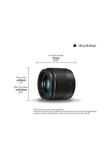 Panasonic H-h025e Lumıx G Sabit Yanma Genişliği 25 Mm F1.7 Asph.