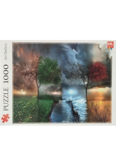 Akıllıelma-kzl Puzzle Renkli Ağaçlar 1000 Parça Puzzle Pazıl 68x48 Cm