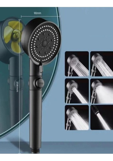 Star Stoplu Siyah El Duşu Siyah