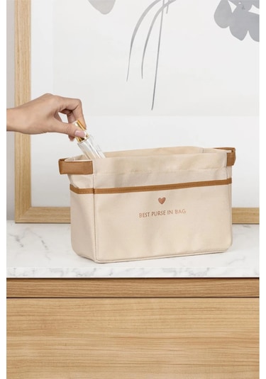 Çanta İçi Düzenleyici I Organizer Çanta Kadın 26x18x9 Q Bej