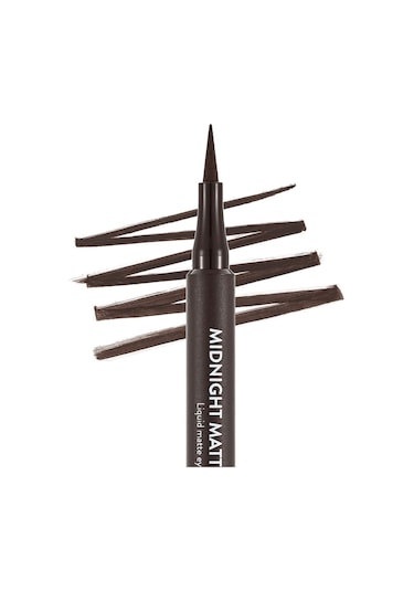 Flormar Midnight Matte Keçe Uçlu Mat Likit Göz Kalemi 002 Brown