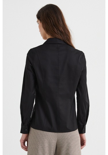 Stella Pulvis Siyah Slim Fit Gömlek Desenli