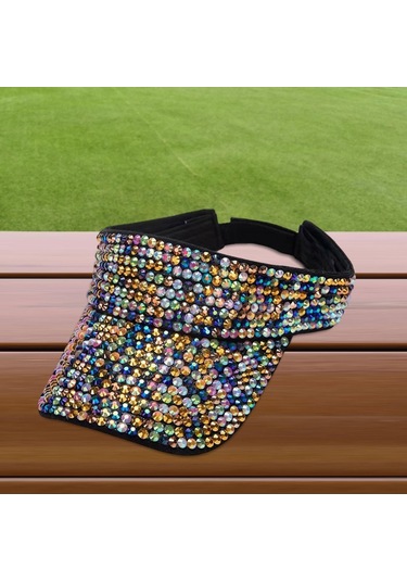 Kadınlar İçin Şık Ve Fonksiyonel Kristalli Tenis Güneşlik Şapkası, Spor Visör, Moda Aksesuarı Çok Renkli