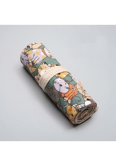 Agoodshop 72 Delikli Büyük Kapasiteli Rulo Kalemlik - Çok Renkli 3bp-yeşil