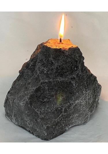 MİSSİ BÜYÜK GRİ DOĞAL KAYA TAŞI MUM(11 CM)