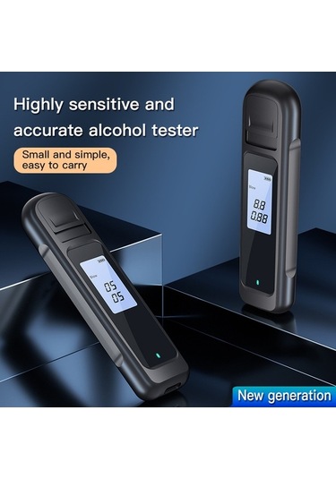 Pazly Taşınabilir Alkol Ölçer - Yüksek Hassasiyetli, Led Ekranlı, 3 Renkli Gösterge İle Anında Sonuç Siyah Siyah