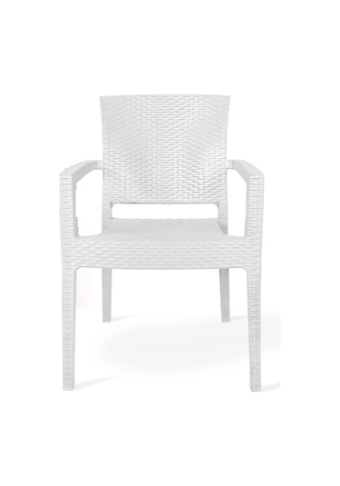 Zeugma Rattan Kollu Sandalye Koltuk Beyaz Beyaz