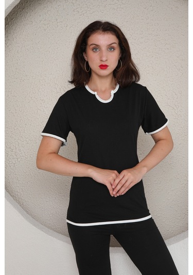 Fames Pijama Yazlik Penye Kadin Pijama Takim Siyah