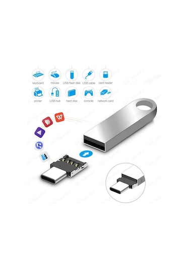 Mini OTG USB Type-C Erkek to USB Tip A Dişi Çevirici Adaptör