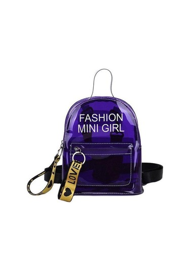 Kadın Sırt Çantaları Şeffaf Pvc Jöle Kadın Çantası Küçük Omuz Çantaları Genç Kızlar İçin Moda Rahat Sırt Çantası Orange Turuncu