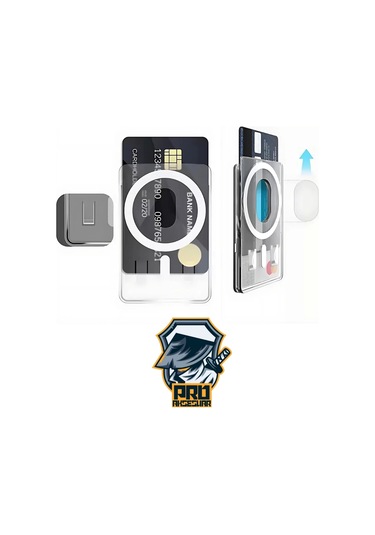 İphone Uyumlu  12-13-14-15-16 Pro-max - Samsung Uyumlu Magsafe Kartlık Manyetik Cardsafe Şeffaf Kredi