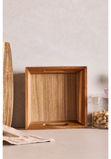 Akasya Ekmeklik 20x20x6 Cm Kahverengı Kahverengi