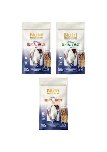 Nutri Canin Dental Twist 3 Çeşit Karma M-l Irk İçin Köpek Ödülü 120 Gr. X 3 Adet
