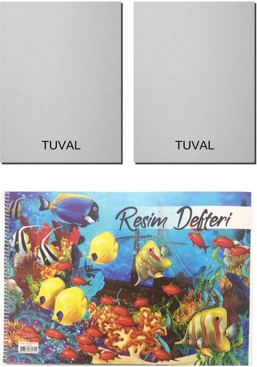 2 Adet Büyük Tuval Ve Resim Defteri Tual Seti