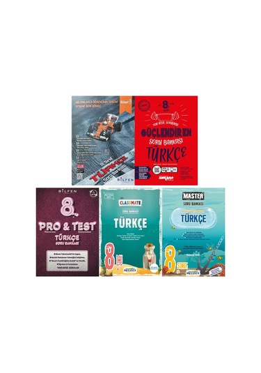 8.sınıf 2024-2025 Türkçe 5 Kitap Set