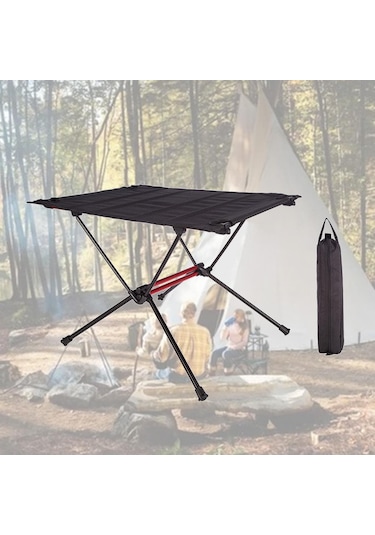 Homyl Açık Taşınabilir Katlanır Alüminyum Masa Hafif Siyah Siyah Çok Renkli