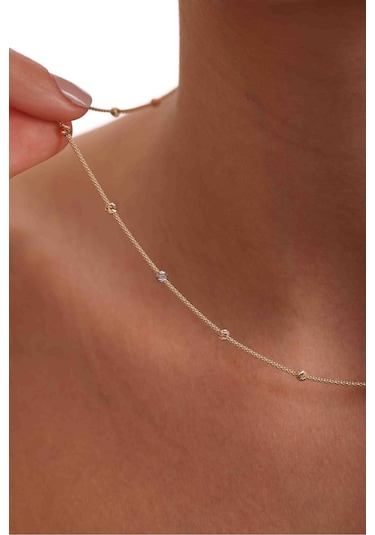 Gianfranco Kalın Zincirli 3 Renk Dorika Kolye