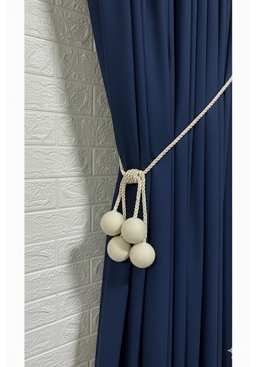 Modern Sarım 4 Toplu Braçol Kornişe Takmatik Ipli Tavan Perde Aksesuarı Krem