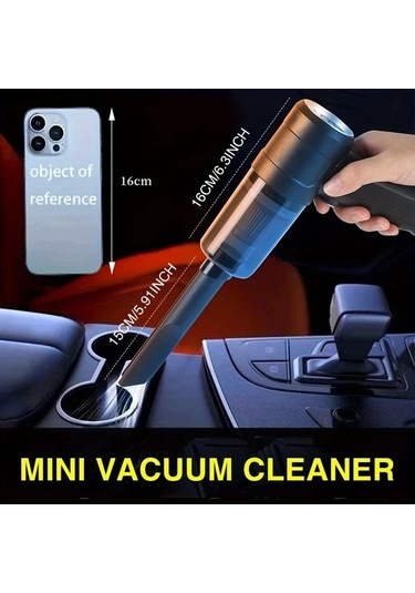 Gateesat Kablosuz El Tipi Araç Süpürgesi, Şarjlı Güçlü Emiş Ev Ofis Toz Toplayıcı Siyah