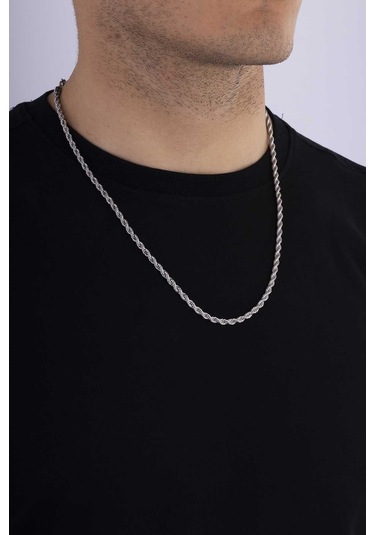 Gümüş Pazarım Klasik Burgu Model Erkek Çelik Zincir Çok renkli