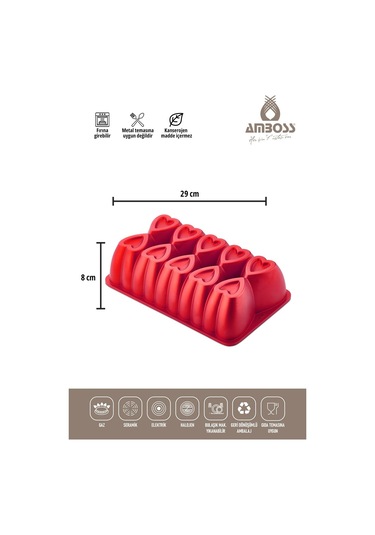 Amboss Ame-52 Ametist Kırmızı Baton Kek Kalıbı
