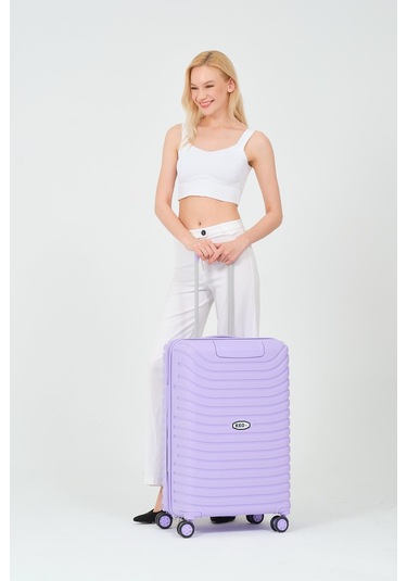 Keo-plus Lila Orta Boy Silikon Kırılmaz Pp Valiz Siyah