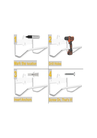 Pazly Ağır Hizmet Garaj Depolama Merdiveni - Paslanmaz Çelik, 20.32x19.05cm, Katlanabilir, Uzay Tasarrufu, Duvar Braketli, Garaj İçin