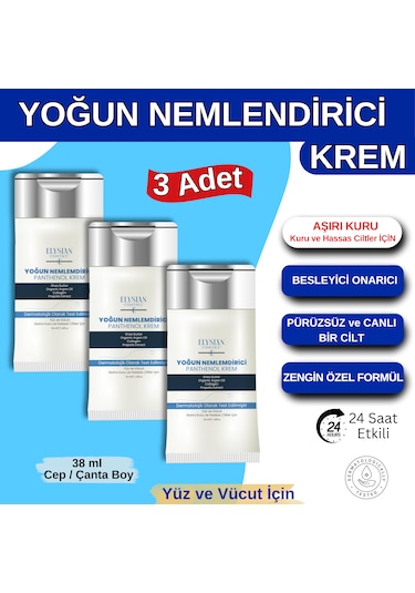 Elysian Essence Yoğun Nemlendirici Panthenol Krem 3lü Set Cep Boy