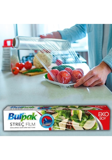 Burpak Streç Film 45 Cm X 166 M 9.5 Mikron Kayar Bıçaklı